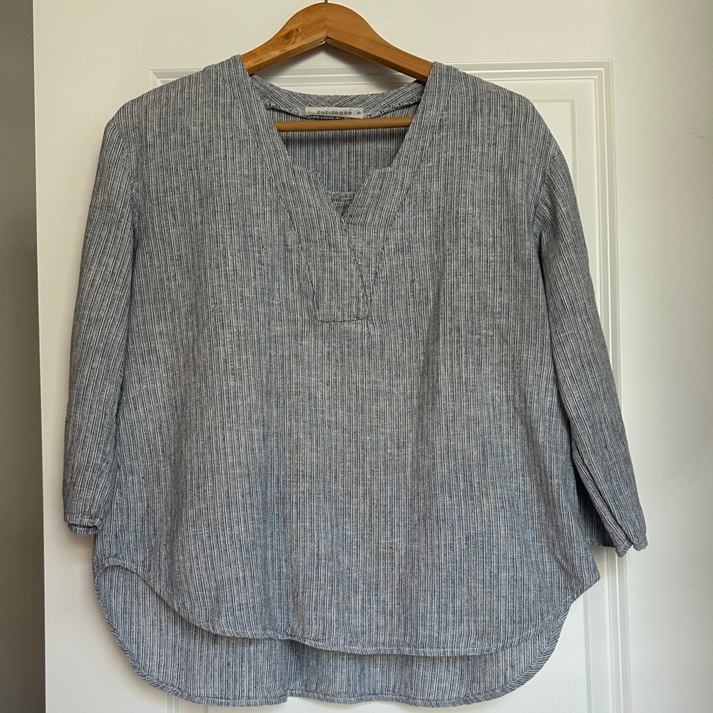 Cut Loose Charcoal Pinstripe Tunic Size S